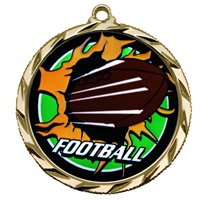 2-1/4" Bright Edge Blast Football Medal 022-BM-225