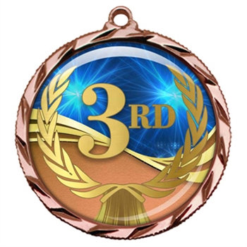 2-1/4" 3rd Place Medal with Epoxy Dome 022-D03