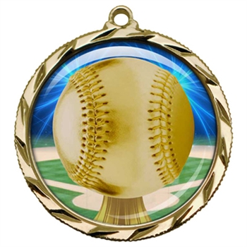 2-1/4" Baseball Medal with Epoxy Dome 022-D05