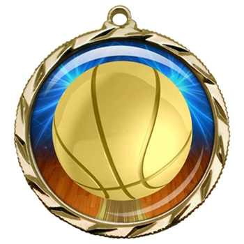 2-1/4" Basketball Medal with Epoxy Dome 022-D10