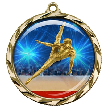 2-1/4" Male Gymnastics Medal with Epoxy Dome 022-D24