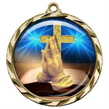 2-1/4" Religious Medal with Epoxy Dome 022-D75