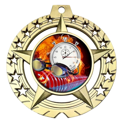 Flame Swimming Medal