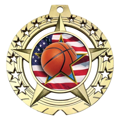 Large 3-3/4" Basketball Medal