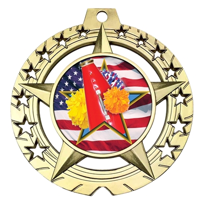 Large 3-3/4" Cheerleading Medal