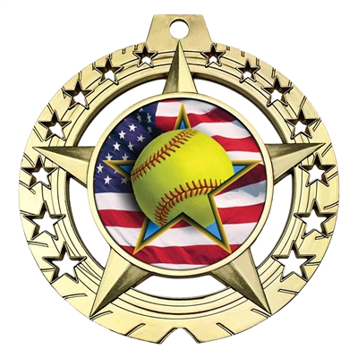 Large 3-3/4" Softball Medal