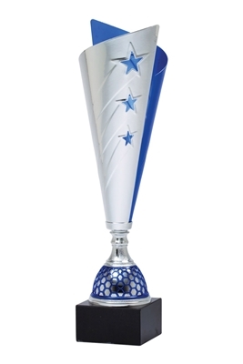 16" Silver and Blue Star Trophy Cup