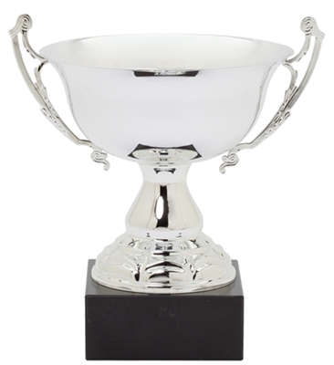 13" Large Silver Trophy Cup with Marble Base