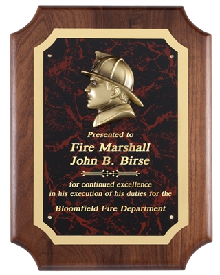 Fireman Red Marble Plaque