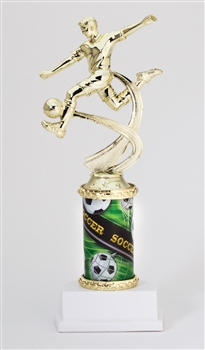 10" Sport Column Male Soccer Trophy ATR318