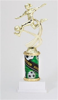 10" Sport Column Female Soccer Trophy ATR319