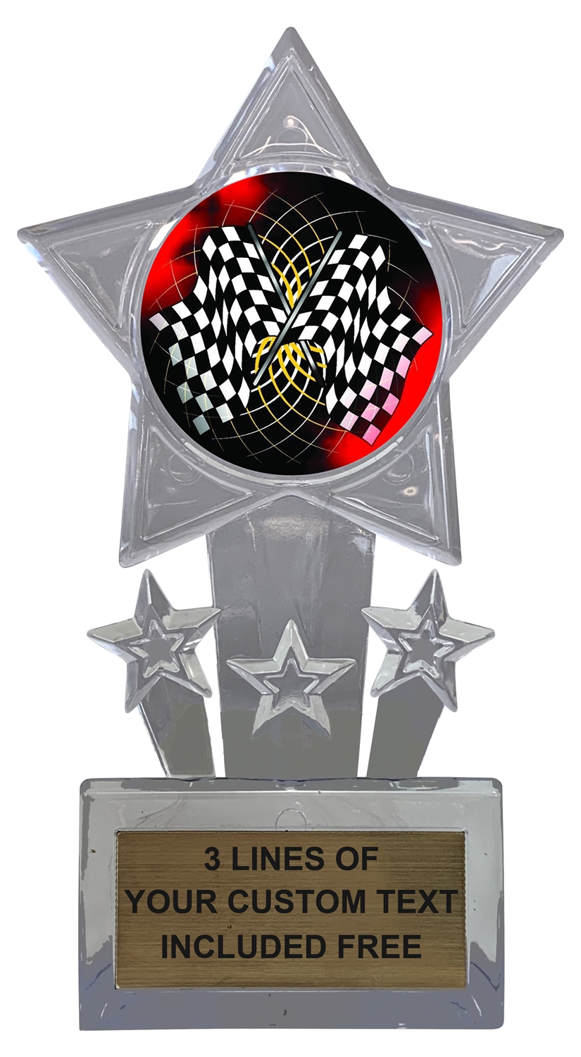Auto Racing Flags Trophy Cup