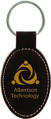 Personalized Black Oval Keychain