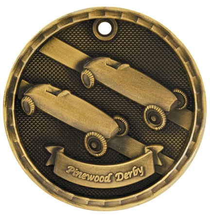 2" 3D Pinewood Derby Medal