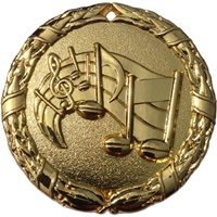 2" Shiny Wreath Music Medal NS15