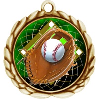 2-1/2" Wreath Color Insert Baseball Medal O32A-FCL-408