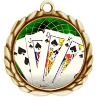 2-1/2" Wreath Color Insert Poker Medal O32A-FCL-432