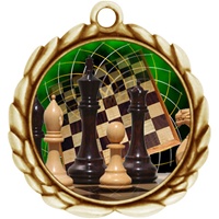 2-1/2" Wreath Color Insert Chess Medal O32A-FCL-440
