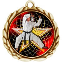 2-1/2" Wreath Color Insert Martial Arts Medal O32A-FCL-502