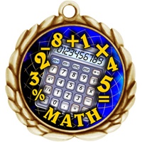 2-1/2" Wreath Color Insert Math Medal O32A-FCL-510