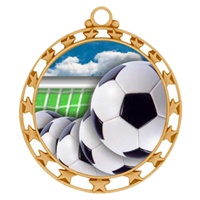2-1/2" Superstar Color Insert Soccer Ball Medal O34A-FCL-40