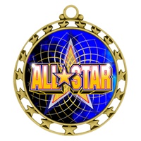 2-1/2" Superstar Color Insert All Star Medal O34A-FCL-402