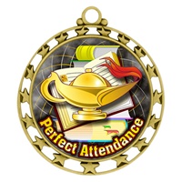 2-1/2" Superstar Color Insert Perfect Attendance Medal O34A-FCL-422