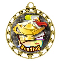 2-1/2" Superstar Color Insert Reading Medal O34A-FCL-424