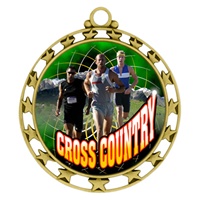 2-1/2" Superstar Color Insert Male X-Country Medal O34A-FCL-447