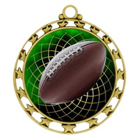 2-1/2" Superstar Color Insert Football Medal O34A-FCL-475