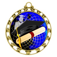 2-1/2" Superstar Color Insert Graduation Medal O34A-FCL-482
