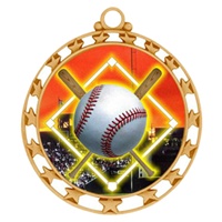 2-1/2" Superstar Color Insert Baseball Diamond Medal O34A-FCL-5