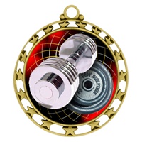 2-1/2" Superstar Color Insert Weight Lifting Medal O34A-FCL-574