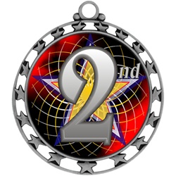 2-1/2" Superstar Color Insert 2nd Place Medal O34A-FCL-582