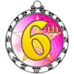 2-1/2" Superstar Color Insert 6th Place Medal O34A-FCL-586