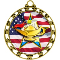 2-1/2" Superstar Flag Lamp Medal O34A-FCL-704
