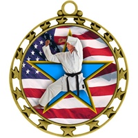 2-1/2" Superstar Flag Karate Medal O34A-FCL-722