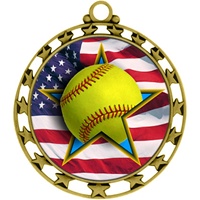 2-1/2" Superstar Flag Softball Medal O34A-FCL-727