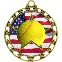2-1/2" Superstar Flag Tennis Medal O34A-FCL-730