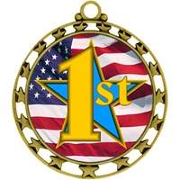 2-1/2" Superstar Flag 1st Place Medal O34A-FCL-741