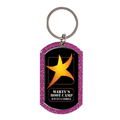 2"  Full Color Custom Pink Glitter Key tag (SLKT40P)