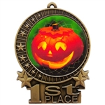 3" Full Color Halloween Pumpkin Medals