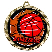 2-1/4" Bright Edge Blast Basketball Medal 022-BM-210