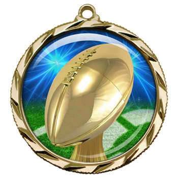2-1/4" Football Medal with Epoxy Dome 022-D20