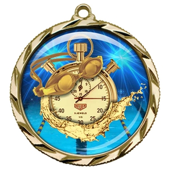2-1/4" Swimming Medal with Epoxy Dome 022-D65