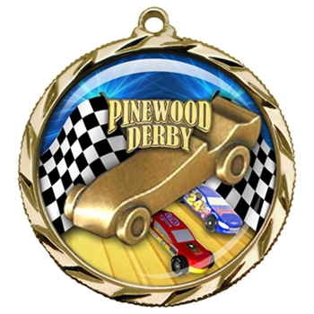 2-1/4" Pinewood Derby Medal with Epoxy Dome 022-D70