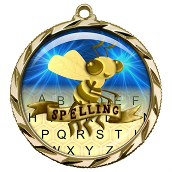 2-1/4" Spelling Bee Medal with Epoxy Dome 022-D77