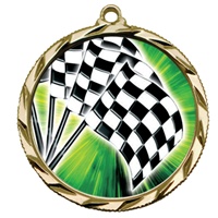 2-1/4" Bright Edge FCL Checkered Flags Medal 022-FCL20