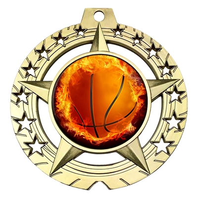 Flame Basketball Medal