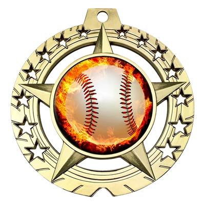 Flame Baseball Medal